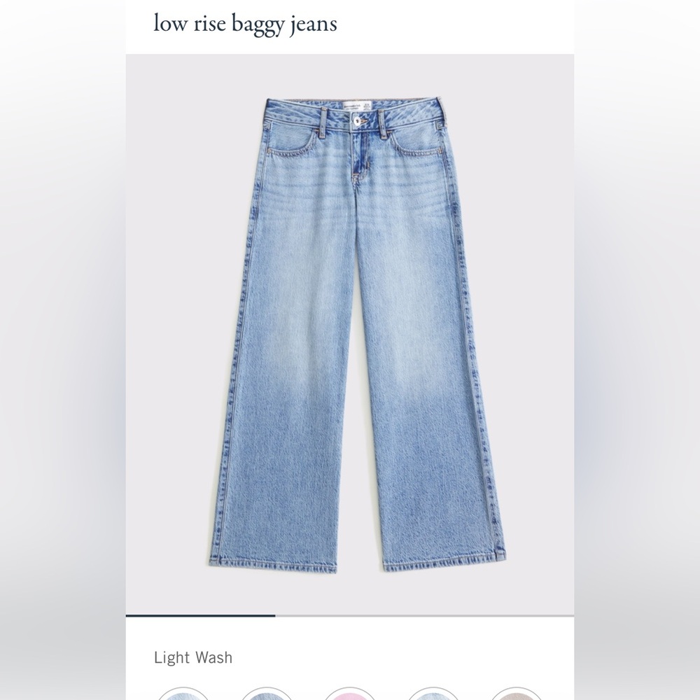 Abercrombie Kids Light Wash Wide Leg Jeans